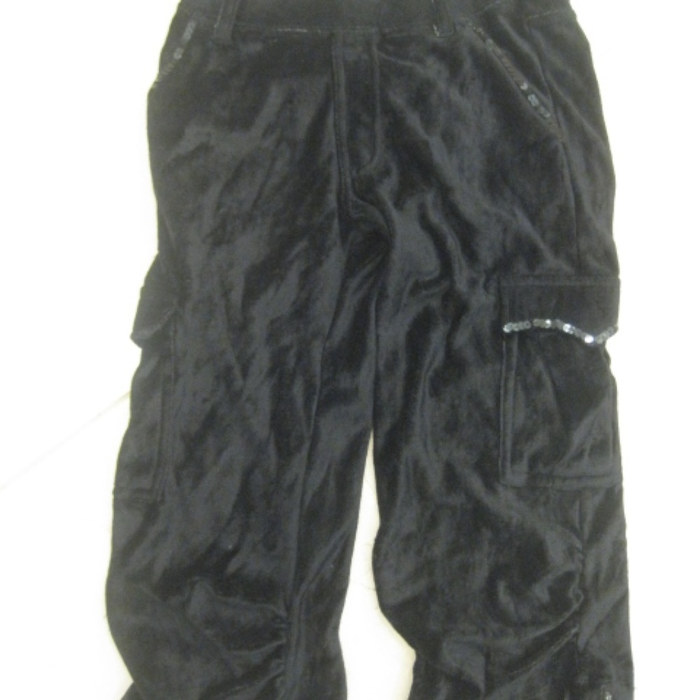 FLOWERS BY ZOE VELVET BEADED CARGO PANTS SZ 5-5T